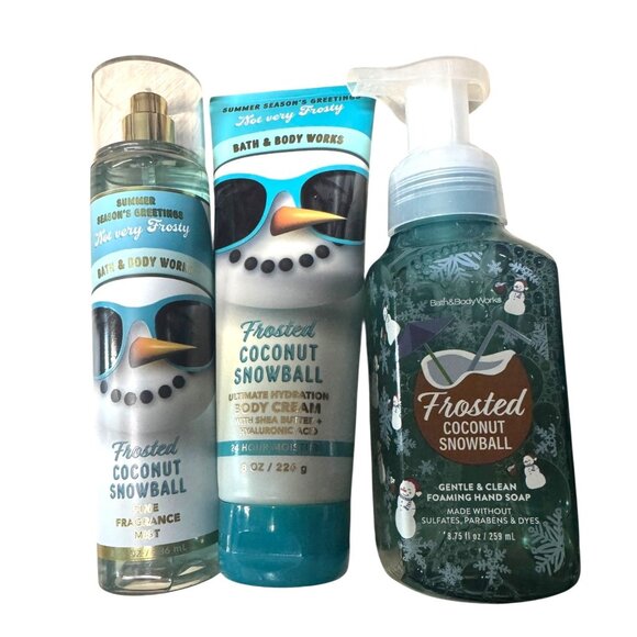 Bath‎ & Body Works 3 Piece Frosted Coconut Snowball Set New - Picture 1 of 2